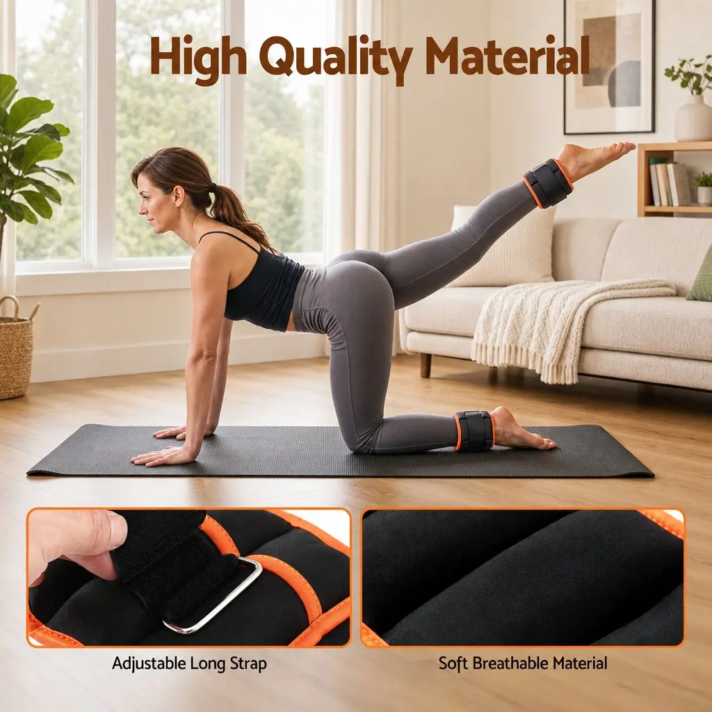Adjustable Ankle Weights Removable Sandbags 34.5L x 14W cm Pair
