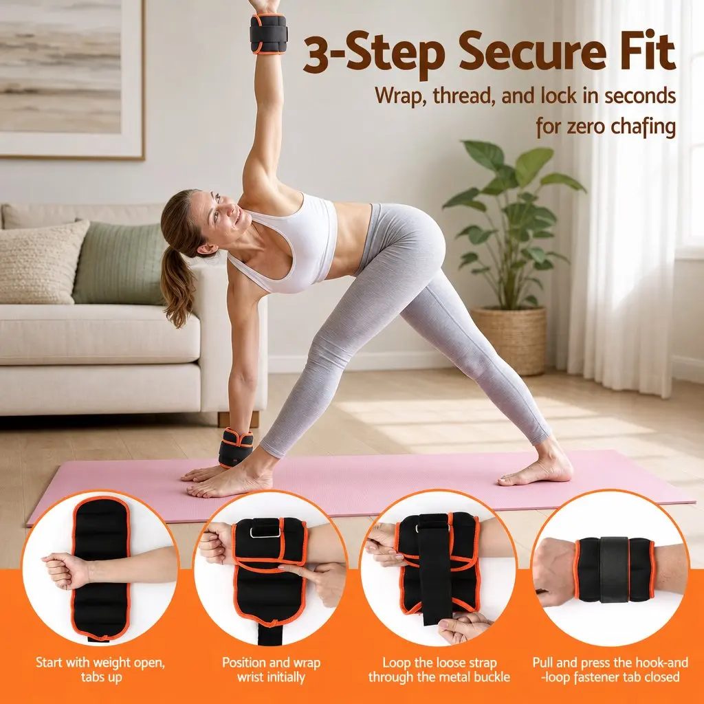 Adjustable Ankle Weights Removable Sandbags 34.5L x 14W cm Pair