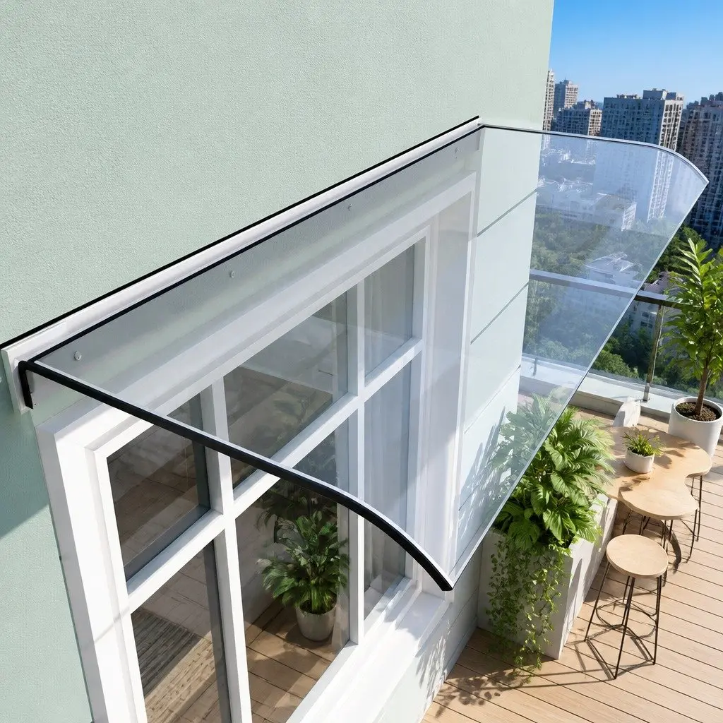 Window Door Awning Transparent PET Polycarbonate Sheet 0.4m x 1m UV Rain Resistant