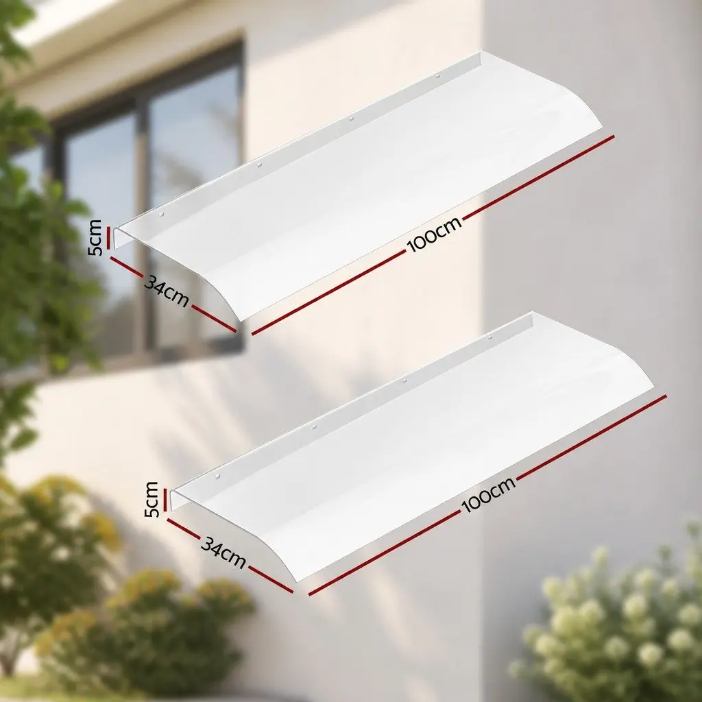 Window Door Awning Transparent Polycarbonate Sheet 0.4m x 2m UV Rain Protection