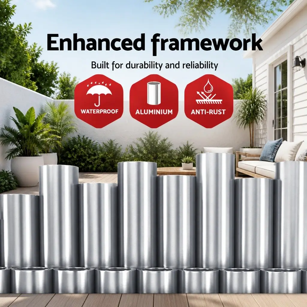 Folding Arm Awning Manual Retractable Sunshade Grey 2.5m x 2m