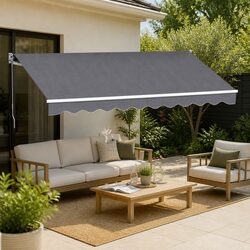 Enjoy Your Space with a Friendly Folding Arm Awning 3.5M x 2.5M Grey
