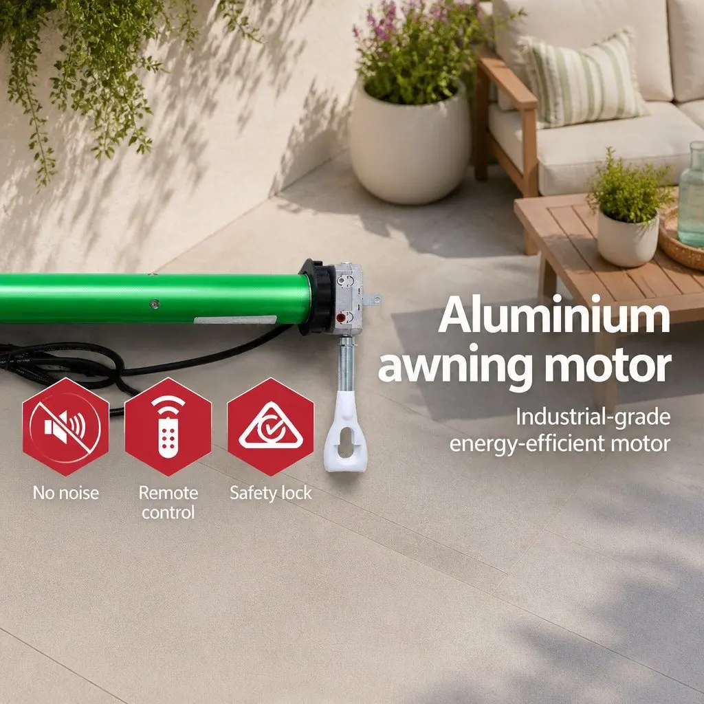 Motorised Retractable Folding Arm Awning 2m x 1.5m Outdoor Sunshade