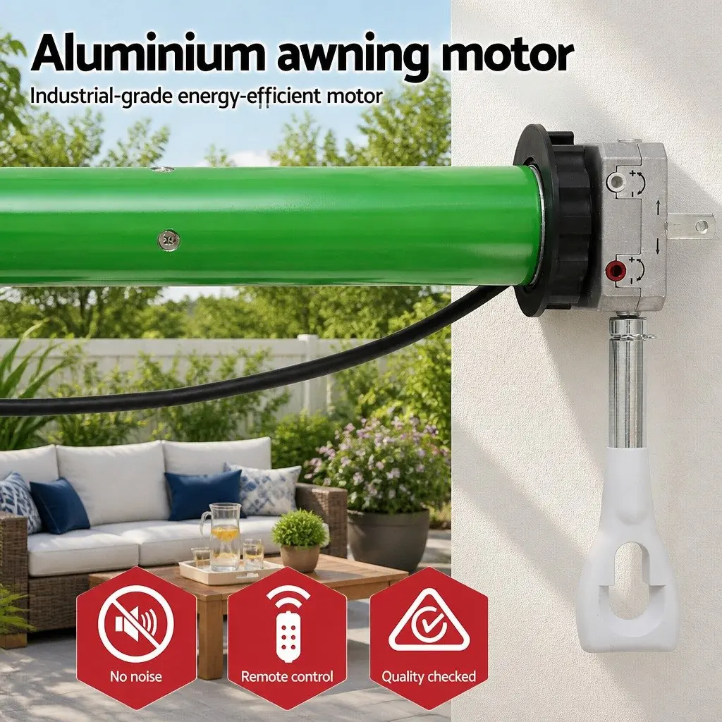 Folding Arm Awning Motorised Remote Control 3m x 2.5m Garden Patio Sunshade