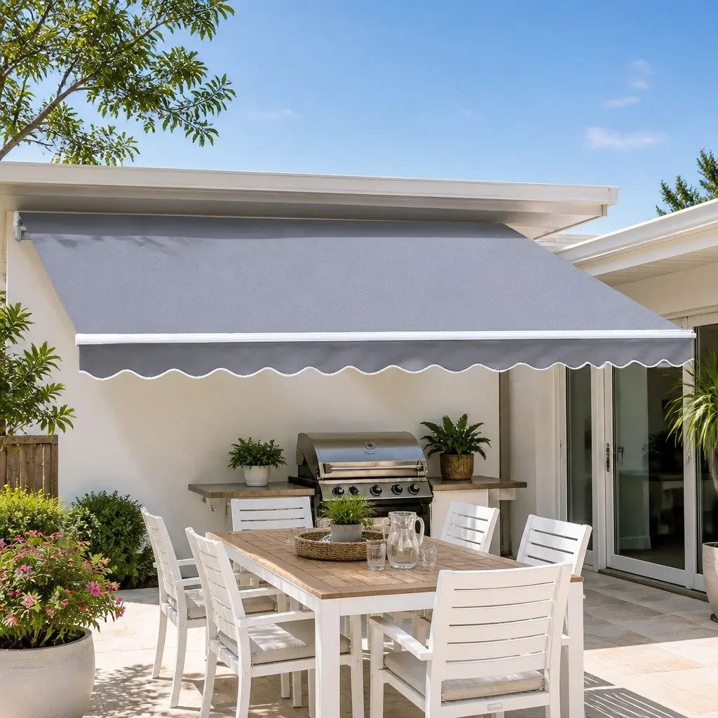 Motorised Retractable Folding Arm Awning UV Resistant 3m x 2.5m