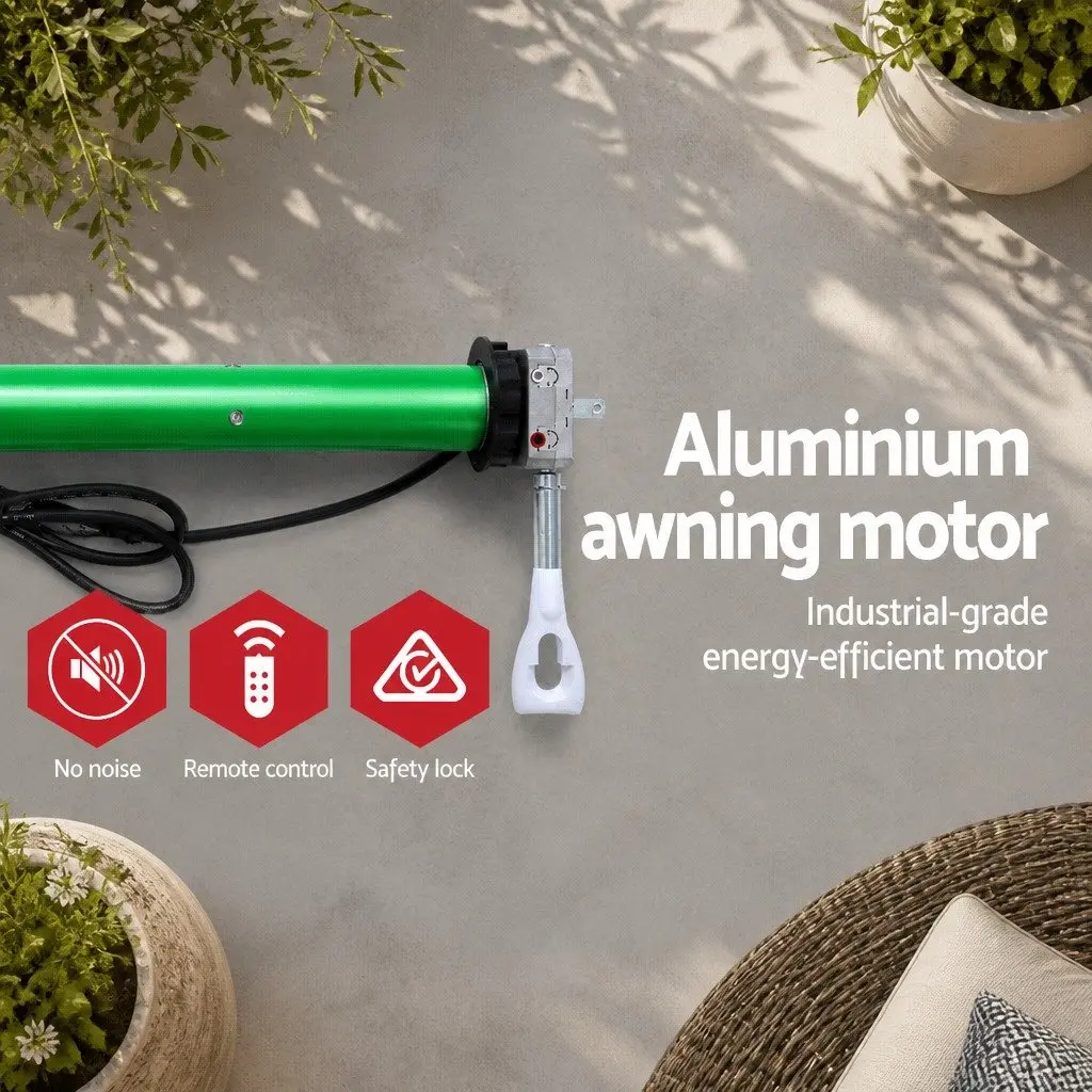 Motorised Retractable Folding Arm Awning UV Resistant 3m x 2.5m