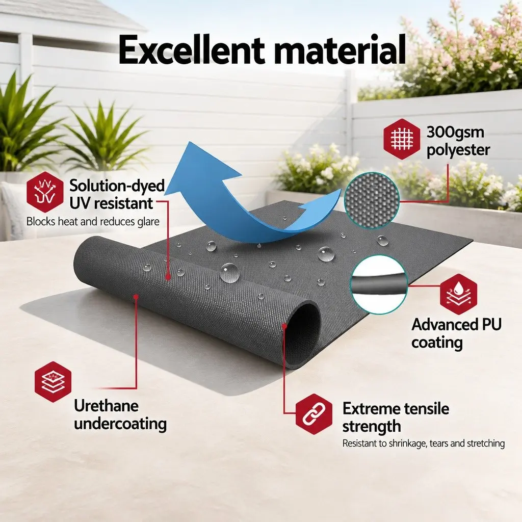 Motorised Retractable Folding Arm Awning Grey 3.5M x 2.5M Patio Garden