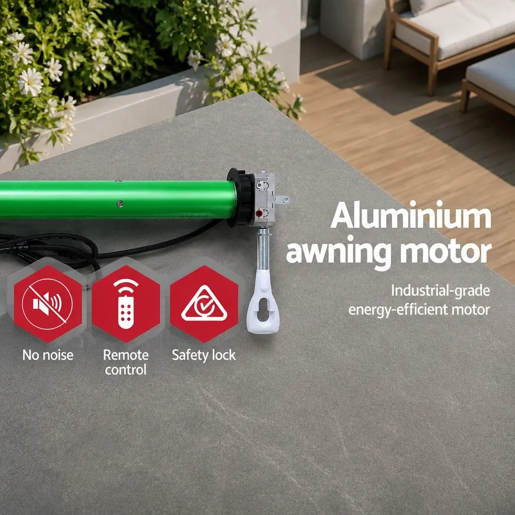 Motorised Retractable Folding Arm Awning UV Resistant 4M x 2.5M