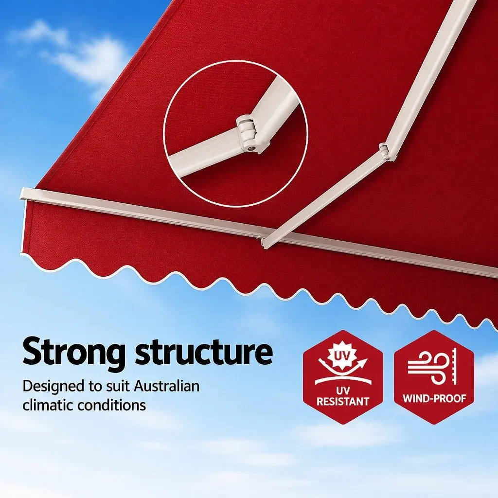 Motorised Retractable Folding Arm Awning 4M x 3M UV Resistant Water Resistant Shade