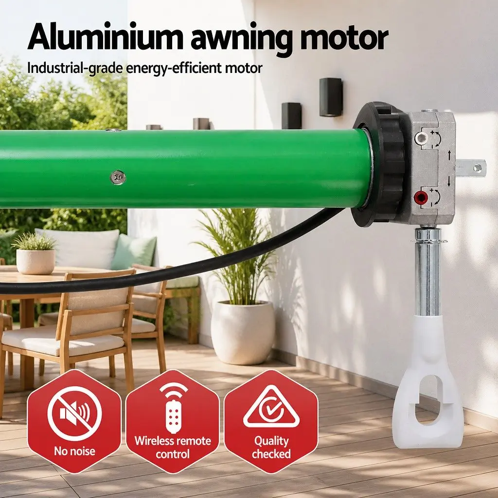 Retractable Folding Arm Awning Motorised Remote Control Sunshade 4M x 3M Grey