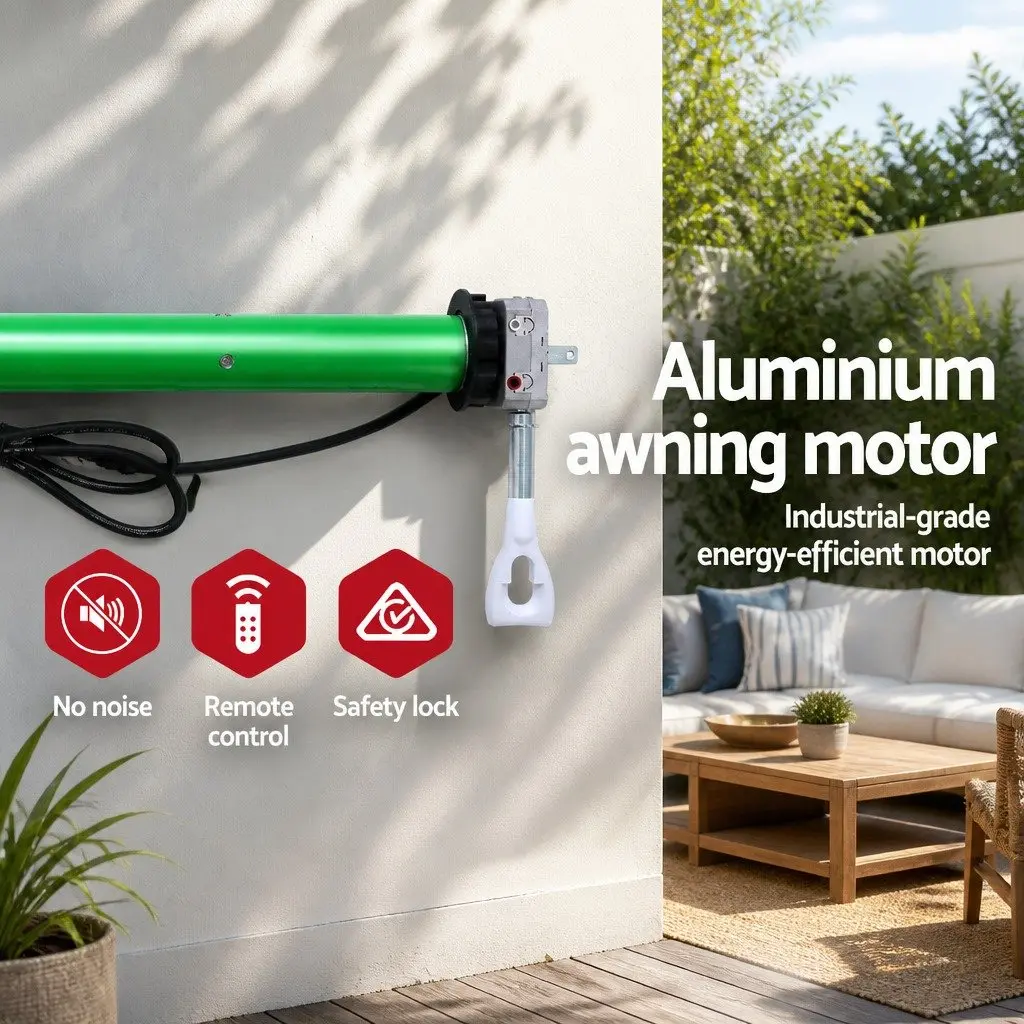 Motorised Retractable Folding Arm Awning Sunshade 4M x 3M for Patio Garden Outdoor