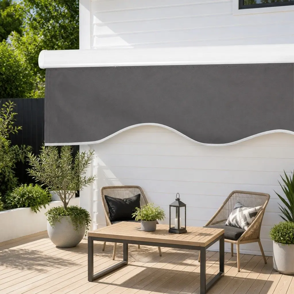 Motorised Retractable Folding Arm Awning UV Resistant Water Resistant 4.5M x 2.5M