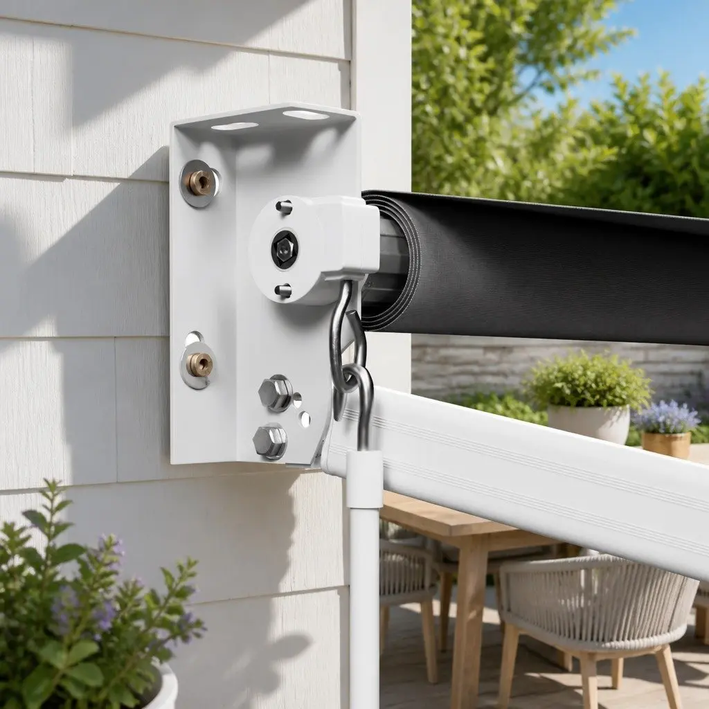 Motorised Retractable Folding Arm Awning Grey 4.5m x 3m