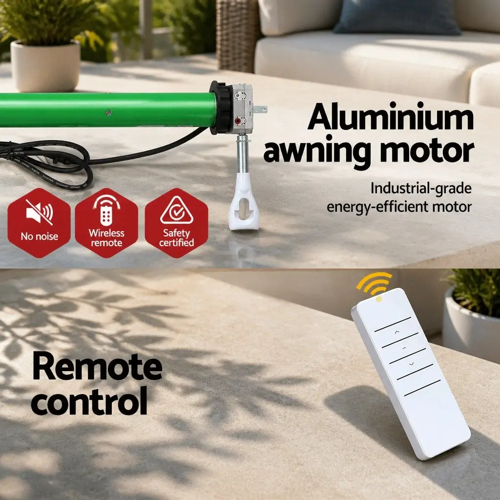 Folding Arm Awning Motor 230V Green Remote Control 40Nm