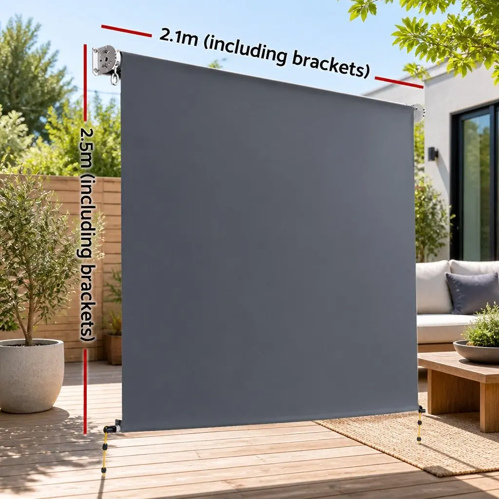 2.1x2.5M Grey Retractable Awning