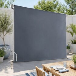 Retractable Outdoor Awning Blinds 2.7M x 2.5M Roll Down Canopy Window Shade Grey
