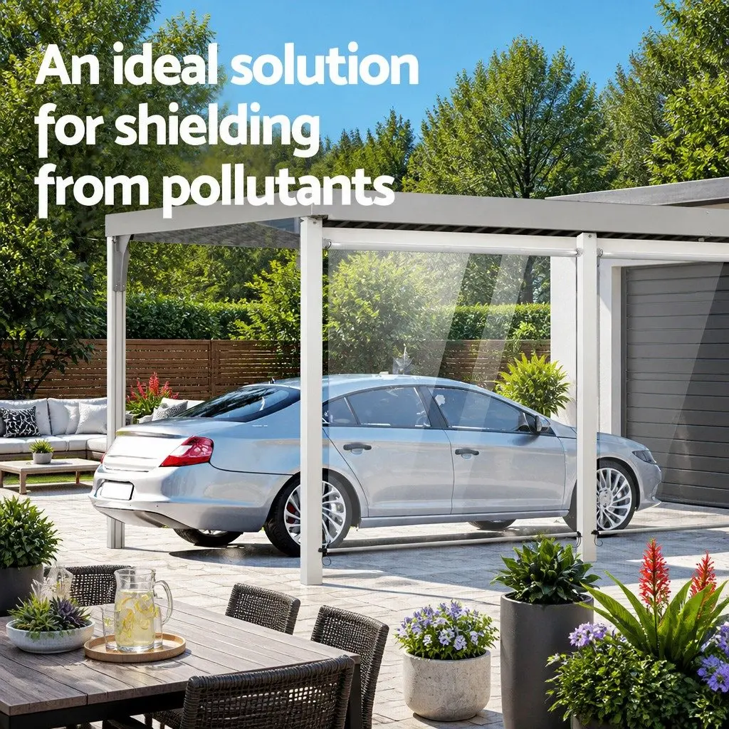 Retractable Outdoor Awning Hand Crank 1.5M x 2.4M Waterproof UV Resistant Aluminium Frame