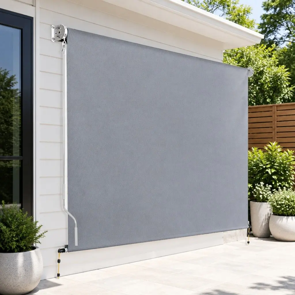 Retractable Screen Awning Grey 3M x 2.5M Outdoor Shade Blind