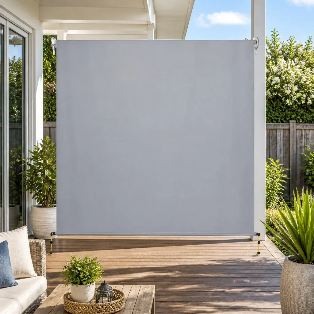 Retractable Screen Awning Grey 3M x 2.5M Outdoor Shade Blind