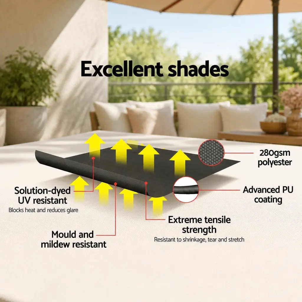 Retractable Pivot Arm Awning Grey 2.4m x 2.1m Outdoor Patio Shade