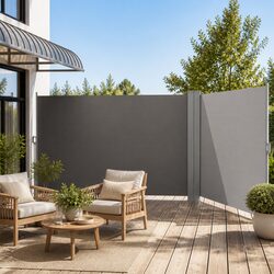 Retractable Side Awning 1.8m x 6m Outdoor Privacy Screen Sun Shade Grey
