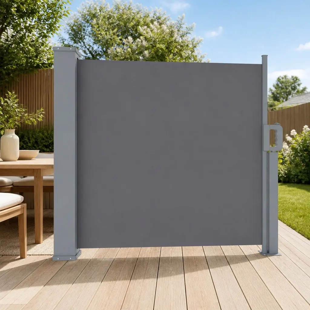 Retractable Side Awning UV Tear Resistant Polyester Fabric 1M x 3M Grey