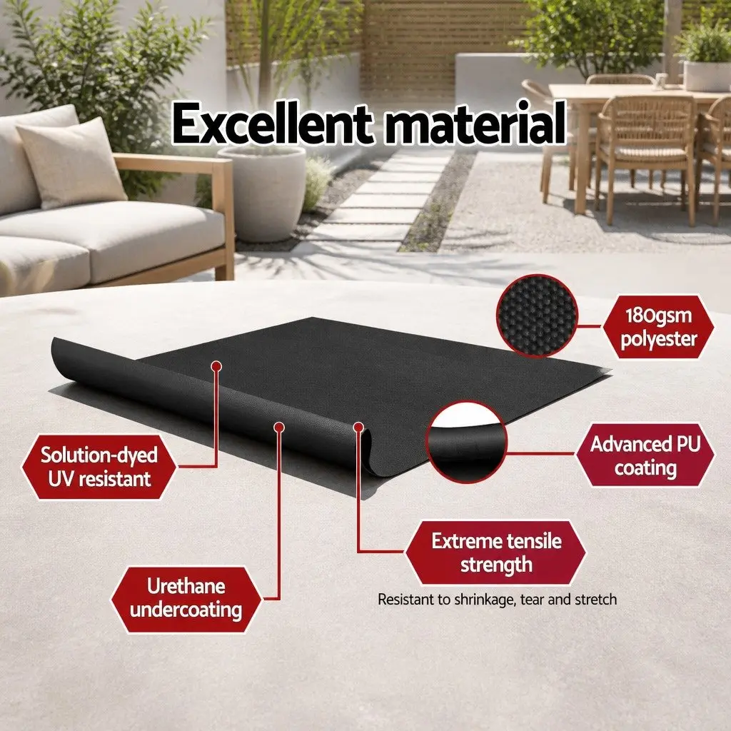 Retractable Side Awning UV Tear Resistant Polyester Fabric 2X3M Black Twin Pack