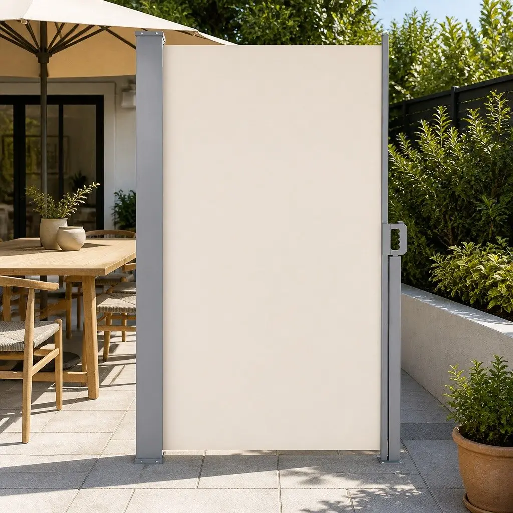 Retractable Side Awning UV and Tear-Resistant Cream 2m x 3m Outdoor Screen
