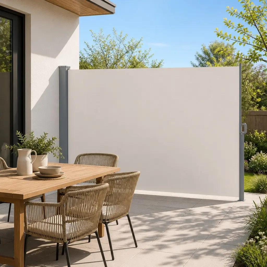 Retractable Side Awning UV and Tear-Resistant Cream 2m x 3m Outdoor Screen