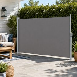 Retractable Side Awning Sun Shade Outdoor Privacy Screen 2M x 3M Grey Patio