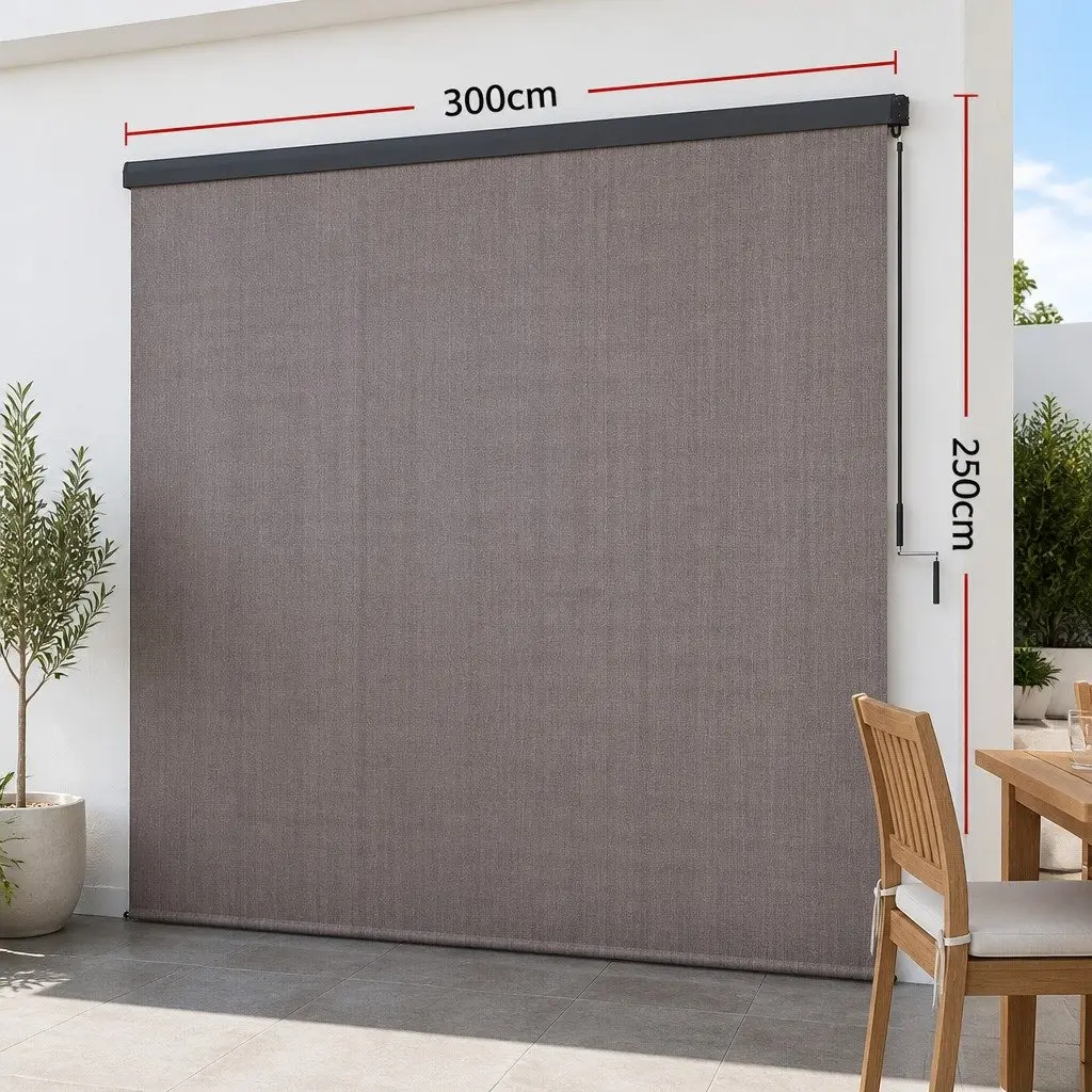 Retractable Awning Hand Crank 3M x 2.5M Outdoor Patio Shade