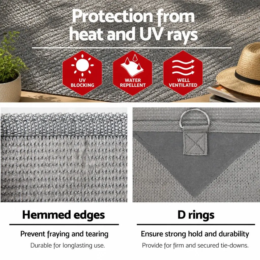 18ft Caravan RV Awning Fabric Privacy Screen Roll Out Sun Shade Grey 5.2M