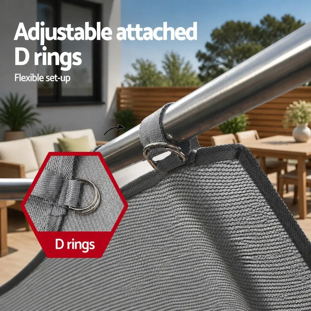 Caravan Privacy Screen Roll Out Awning End Wall Side Sun Shade 3.7 x 1.95M Grey