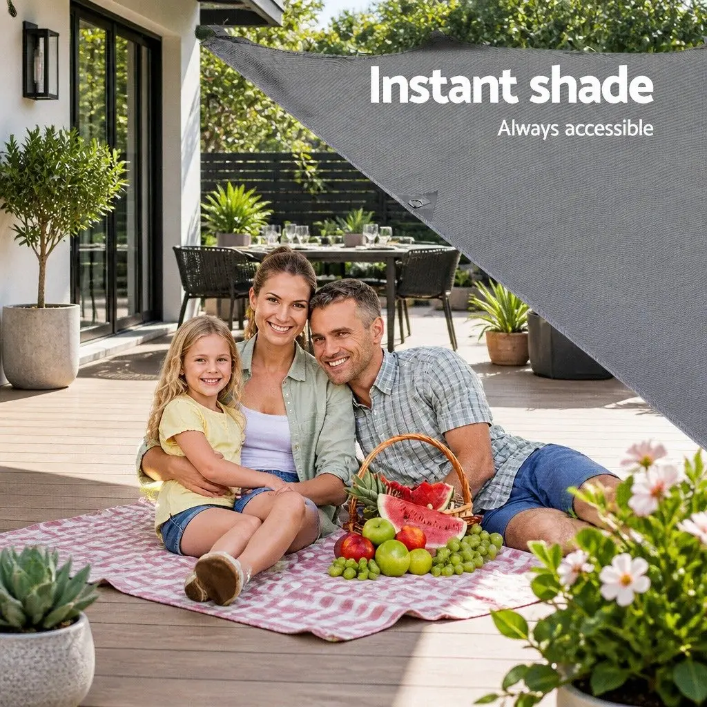 Caravan Privacy Screen End Wall Shade UV Protected 4.9 x 1.95M Grey