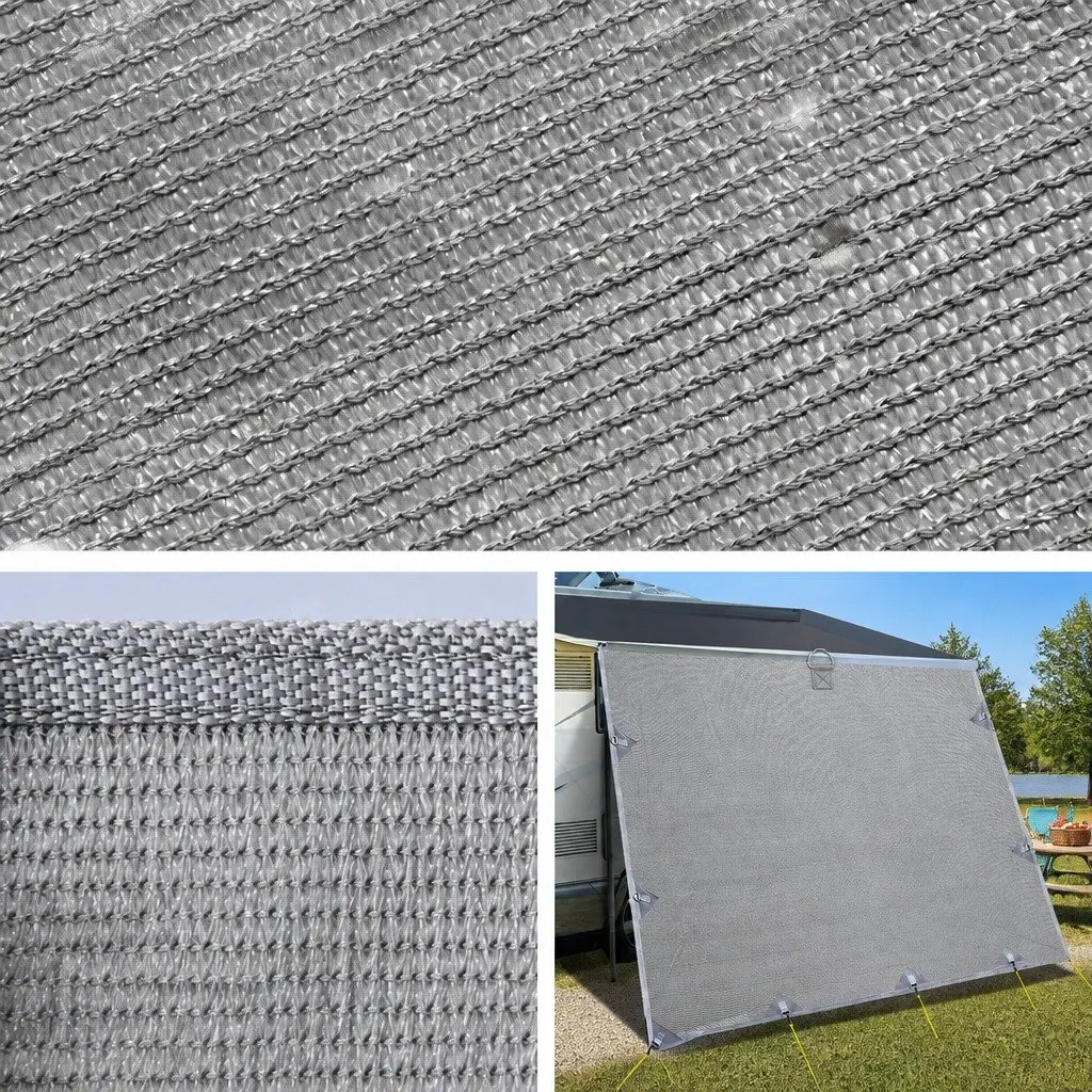 Caravan Privacy Screen Roll Out Awning UV Protected 5.2x1.95M Grey