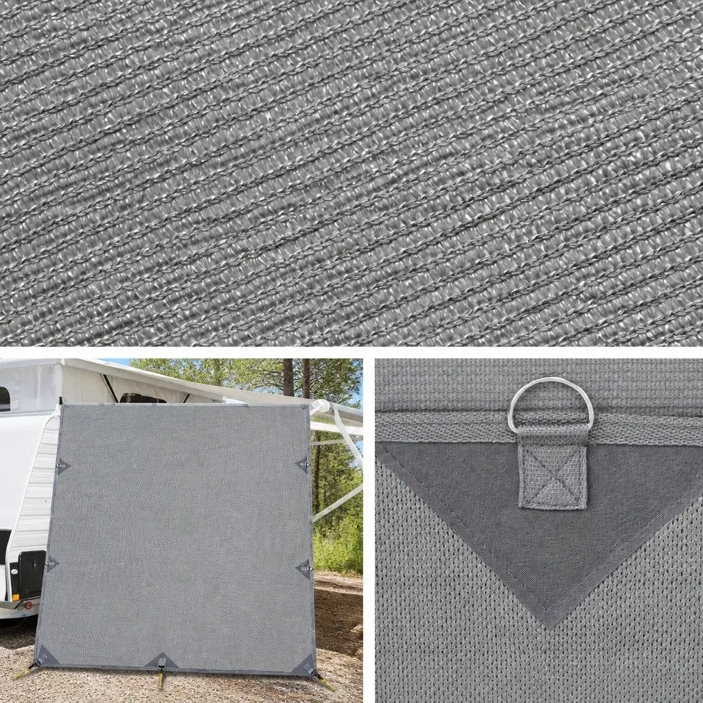 Caravan End Screen Roll Out Awning Privacy Shade 2.1x1.8M Grey