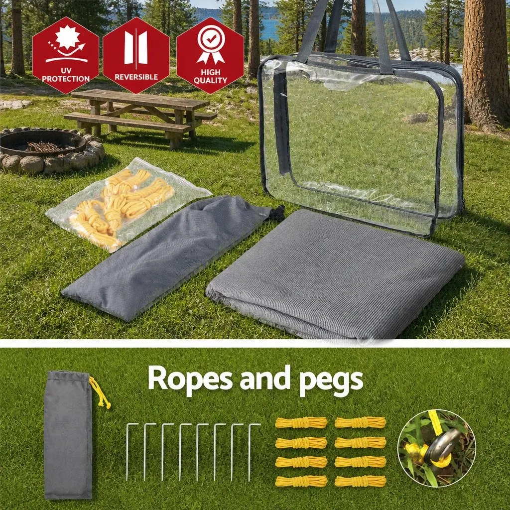 Caravan End Screen Roll Out Awning Privacy Shade 2.1x1.8M Grey