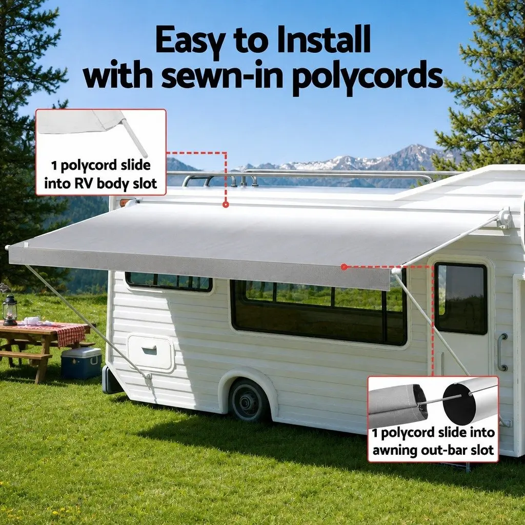 Caravan Awning Replacement Fabric UV Protection Grey 3.95M x 2.42M
