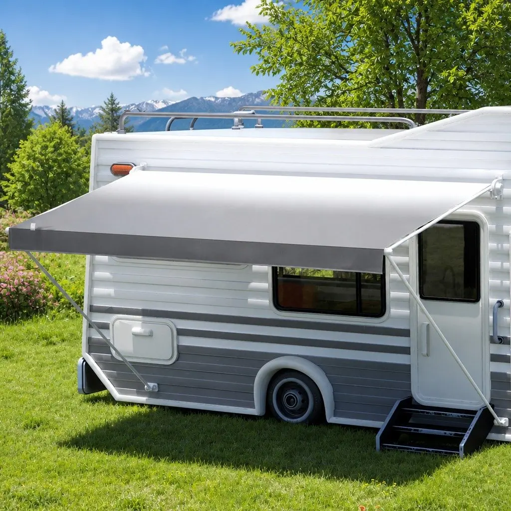 Caravan Awning Replacement Fabric UV Protection Grey 3.95M x 2.42M