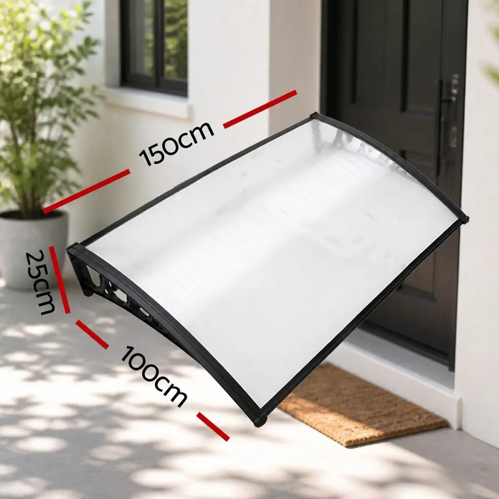 Window Door Awning PC Panel Outdoor Canopy Shade Cover 1m x 1.5m