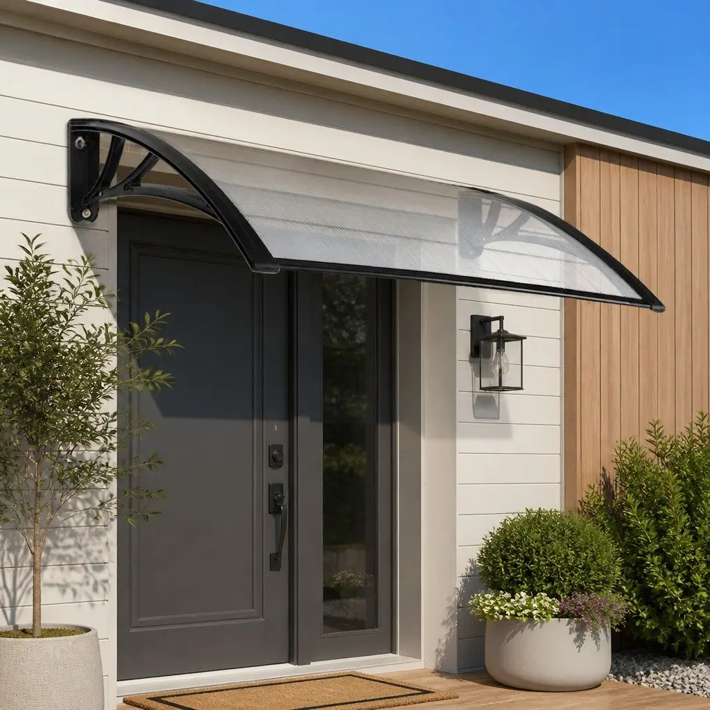 Window Door Awning PC Panel Outdoor Canopy Shade Cover 1m x 1.5m
