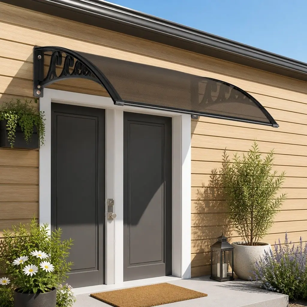 Polycarbonate Canopy Cover Awning Brown 1m x 4m UV Resistant Shade for Windows Doors Balconies