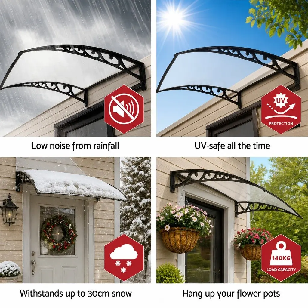 Awning Transparent Panel UV Rain Resistant 1m x 1m DIY Installation