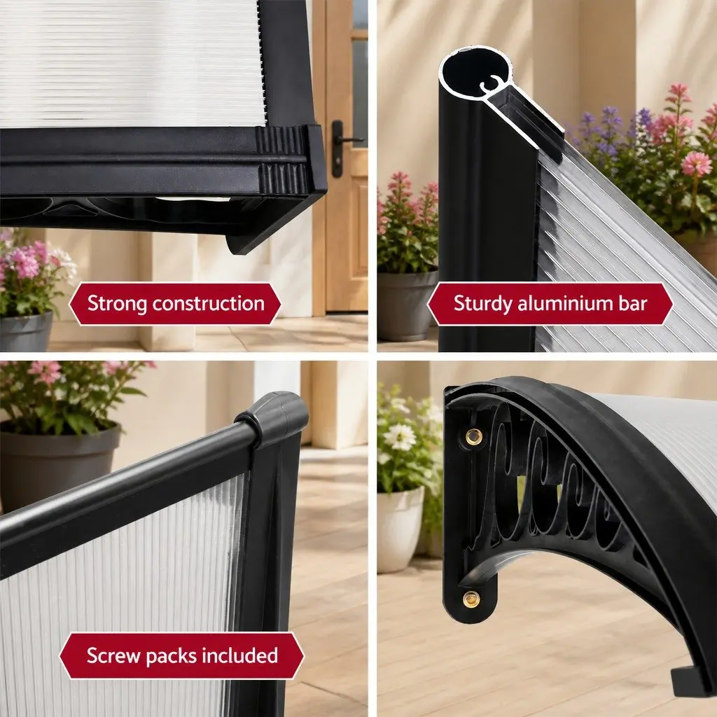 Awning Transparent Panel UV Rain Resistant 1m x 1m DIY Installation