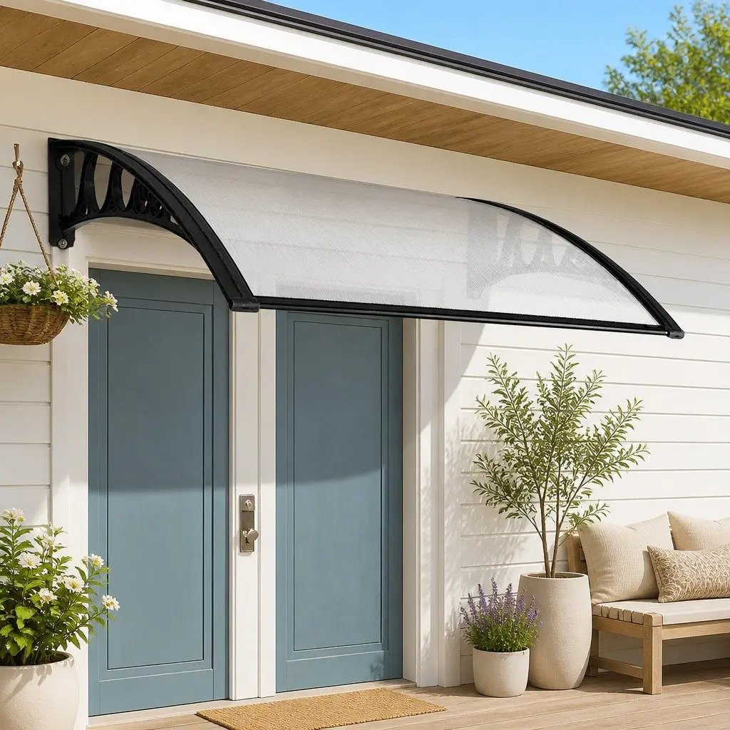 Window Door Awning Canopy Transparent PC Panel 1m x 2m Modern Shade Protection