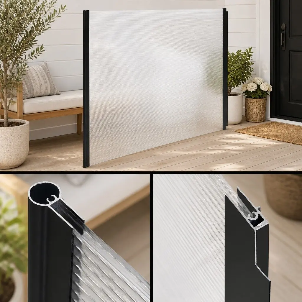 Window Door Awning Canopy Transparent PC Panel 1m x 2m Modern Shade Protection