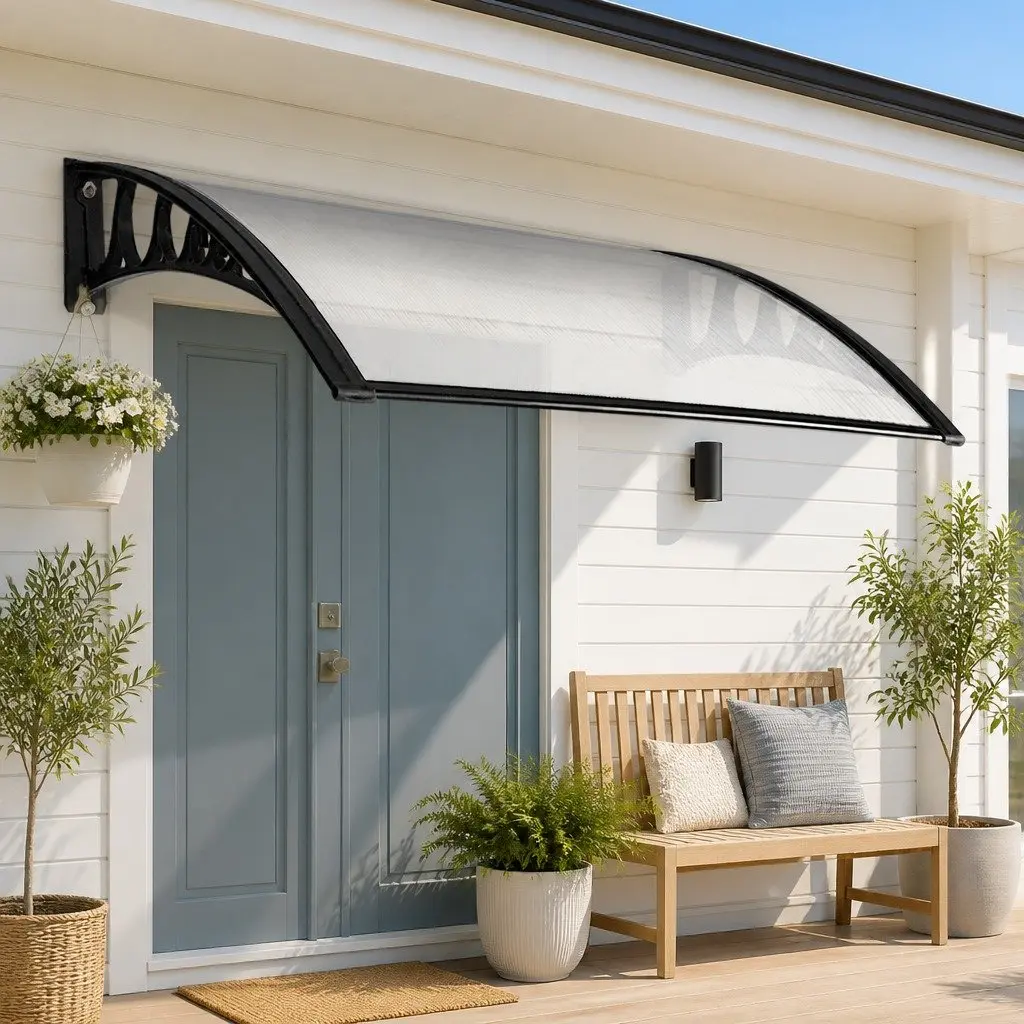Window Door Awning Canopy Transparent PC Panel 1m x 2m Modern Shade Protection