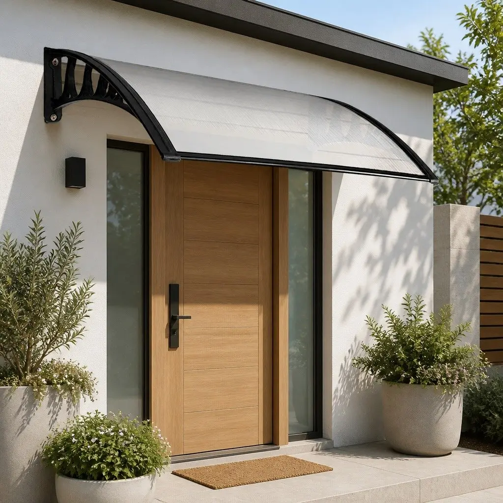 Window Door Awning Transparent PC Panel Canopy 1m x 3m Modern Balcony Cover