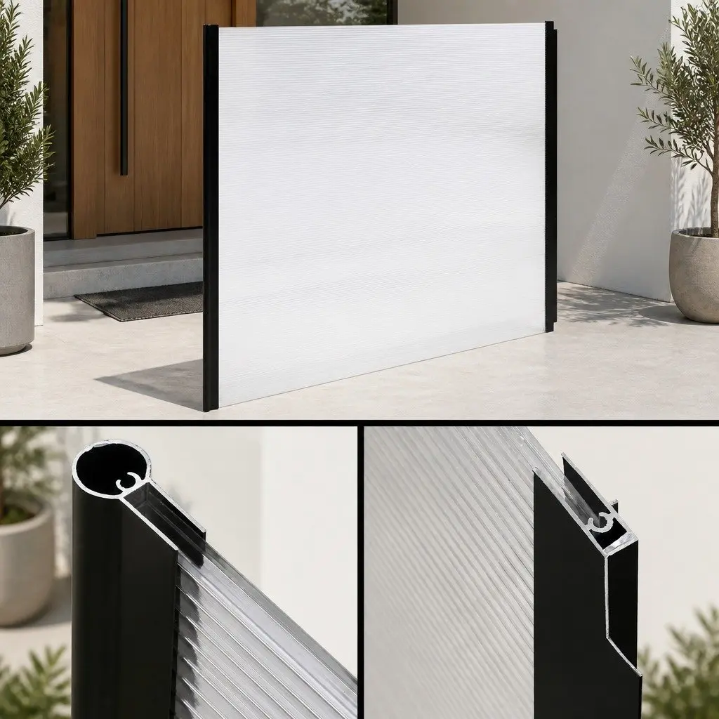 Window Door Awning Transparent PC Panel Canopy 1m x 3m Modern Balcony Cover