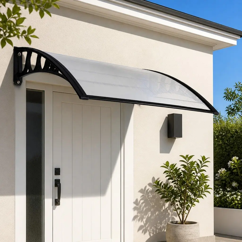 Awning Transparent PC Panel 1m x 4m Outdoor Sun Rain Door Window Cover